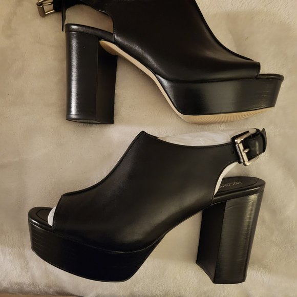 MK Piper Leather Sling Back Platform Size 8.5 - Picture 2 of 13